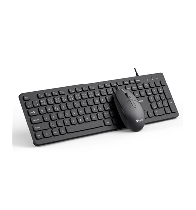 Klávesnice C-TECH KBM-105, drátový combo set s myší, USB, CZ/SK