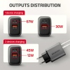 AXAGON ACU-PQ67D GaN nabíječka do sítě 67W, USB-A + USB-C, PD3.0/PPS/QC4+/SFC2.0/Apple, LCD display