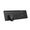 Klávesnice C-TECH Quallis WLKMC-05, bezdrátový combo set s myší, černý, USB, CZ/SK