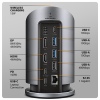 AXAGON HMC-WL9, USB 10Gbps hub s Qi, 3x USB-A, USB-C, HDMI & DP 4k/60Hz, RJ-45, PD 100W, kabel 60cm