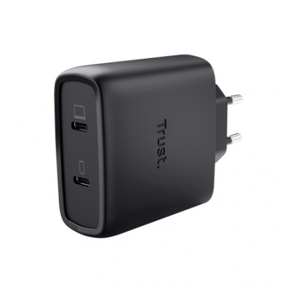 TRUST MAXO 65W 2P USB-C GAN CHARGER BLK