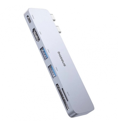 Baseus Dokovací stanice Ultra Joy 6v1 (USB-C PD, 2xUSB 3.0, HDMI, SD/TF) šedá