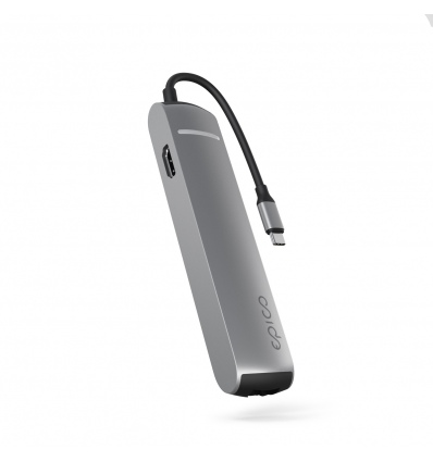 Epico 6v1 Slim Hub 8K s USB-C konektorem - šedá