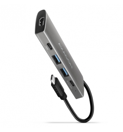 AXAGON HMC-5G21, USB 10Gb/s hub, porty 2x USB-A, 2x USB-C, HDMI 4k/30, PD 60W, kabel USB-C 13cm