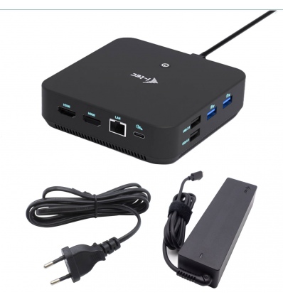 i-tec USB-C DP Dual HDMI Docking Station, Power Delivery 100W + i-tec Universal Charger 100W