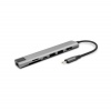 Epico 7v1 Multimedi Hub 8K s USB-C konekt. - šedá