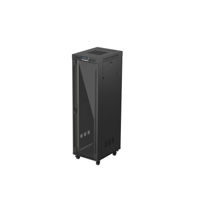 LANBERG 19" VOLNĚ STOJÍCÍ RACKOVÁ SKŘÍŇ 42U/600X800 (FLAT PACK) S PROSKLENÝMI DVEŘMI LCD ČERNÁ