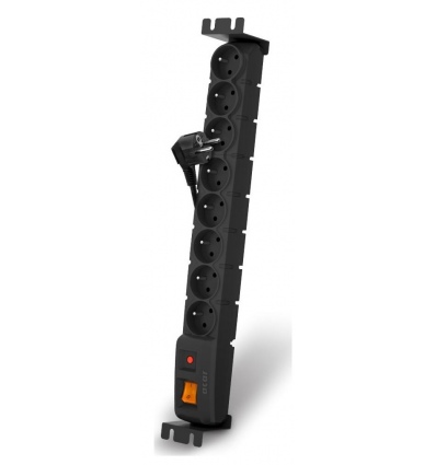 19" napáj.panel ACAR S8/3m 8x220V Black+přep.ochr.10A