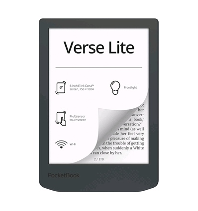 E-book POCKETBOOK 619 Verse Light, Midnight Grey, šedý