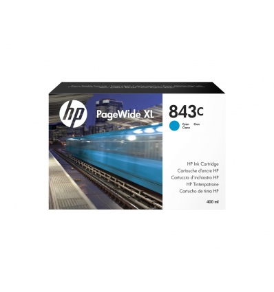 HP 843C ink. PageWide, 400 ml - azurová