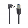 PremiumCord USB C-USB A, zahnutý, černý, 50 cm