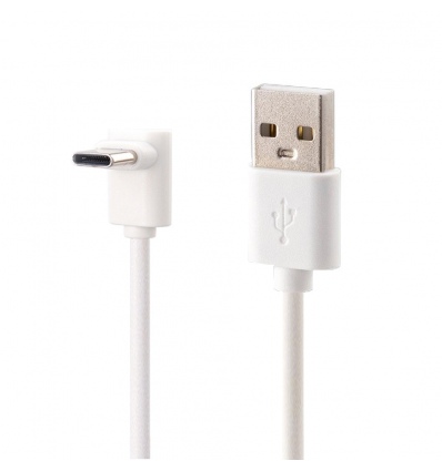 PremiumCord USB C-USB A, zahnutý, bílý, 2m