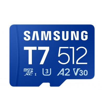 Samsung T7/Micro SDXC/512GB/UHS-I U3 / Class 10/Modrá