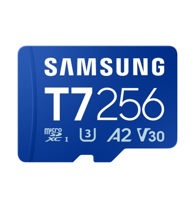 Samsung T7/Micro SDXC/256GB/UHS-I U3 / Class 10/Modrá