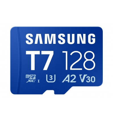 Samsung T7/Micro SDXC/128GB/UHS-I U3 / Class 10/Modrá