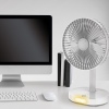 Platinet PRDF0326 stolní ventilátor 19 cm, noční osvětlení, akumulátor 3000 mAh, bílá-šedá