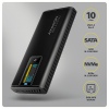 AXAGON EEM2-SD2B, USB-C 10Gbps externí box s displejem pro M.2 NVMe/SATA SSD, bezšroubkový, černý