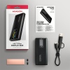 AXAGON EEM2-SD2B, USB-C 10Gbps externí box s displejem pro M.2 NVMe/SATA SSD, bezšroubkový, černý