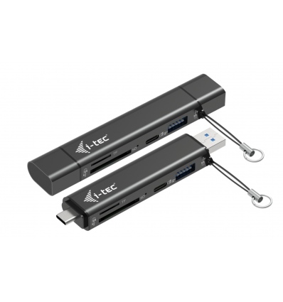 i-tec USB-C/USB-A Dongle SD/microSD card reader + 2x USB port (1x USB-A, 1x USB-C)