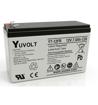 Yuasa YUVOLT Y7-12FR VdS (12V 7Ah, F1)