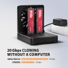 AXAGON ADSA-M2C22, USB-C 20Gbps dokovací stanice pro 2× M.2 NVMe/SATA SSD s funkcí klonování