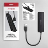 AXAGON HUE-C2A, 4× USB 5Gbps TRAVEL hub, 2× USB-A + 2× USB-C, USB-C napájení, kabel USB-A 19cm