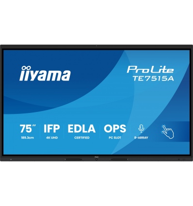 75" iiyama TE7515A-B2AG:IPS,4K,EDLA,NFC