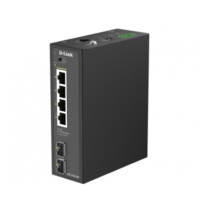D-Link DIS-210G-06P 6-Port Gigabit Industrial PoE+ Smart Managed Switch with 2 x SFP Ports