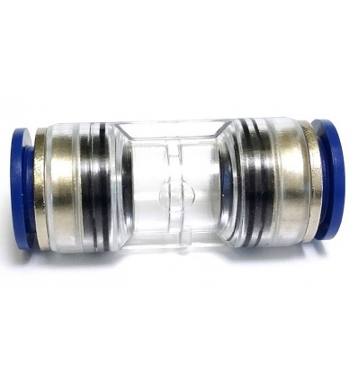 Spojka mikrotrubiček s kovovou vložkou - přímá, průhledná, prům.14/10mm vodotěsná