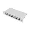 PATCH PANEL 12PORT 1U 10?? CAT.6 FTP STÍNĚNÝ ŠEDÝ