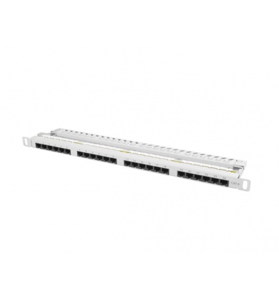 PATCH PANEL 24 PORTŮ 0,5U 19?? CAT.6 UTP ŠEDÝ LANB