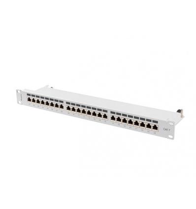 PATCH PANEL 24 PORTŮ 1U 19" CAT.7 FTP STÍNĚNÝ ŠED