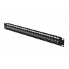 PATCH PANEL 24 PORTŮ 1U S KONEKTOREM TYPU F ČERNÝ