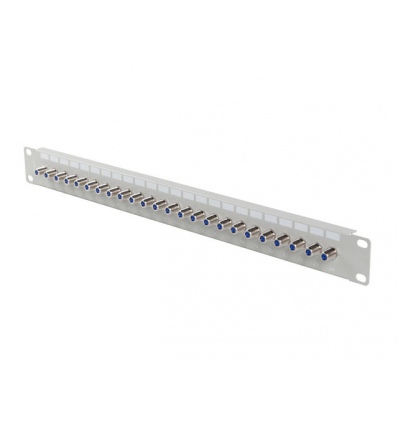 PATCH PANEL 24 PORTŮ 1U S KONEKTOREM TYPU F ŠEDÝ L