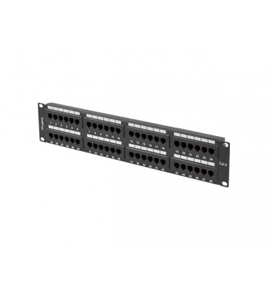 PATCH PANEL 48 PORTŮ 2U 19" CAT.6 UTP ČERNÝ LANBE