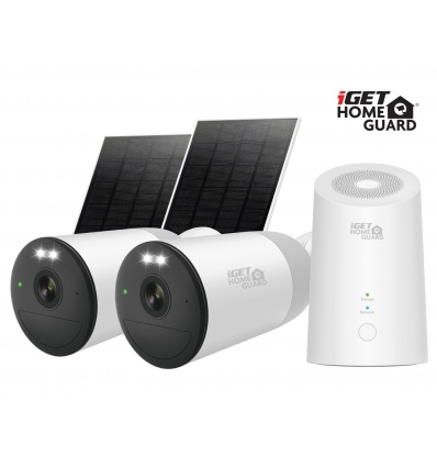 iGET HGWNK108402S - kamerový bateriový 2K Wi-Fi set, 10CH NVR + 2x kamera se solár. panelem, 9000mAh