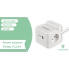 Síťový adaptér VIKING YC23H, bílá/Output:2xAC,1xUSB-A,2xUSB-C/držák na mobil/LED světlo/1,4m kabel
