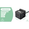Síťový adaptér VIKING YC23H, bílá/Output:2xAC,1xUSB-A,2xUSB-C/držák na mobil/LED světlo/1,4m kabel