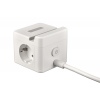 Síťový adaptér VIKING YC23H, bílá/Output:2xAC,1xUSB-A,2xUSB-C/držák na mobil/LED světlo/1,4m kabel