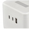 Síťový adaptér VIKING YC23H, bílá/Output:2xAC,1xUSB-A,2xUSB-C/držák na mobil/LED světlo/1,4m kabel