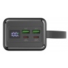 Platinet Powerbanka 40000 mAh 65W Power Delivery, 2xUSB-C, 2xUSB-A, kabel USB-C 1m, černá