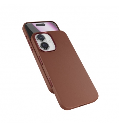 Epico Mag+ kožený kryt iPhone 16 - hnědá