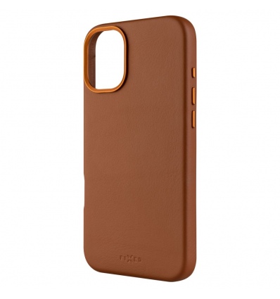FIXED MagLeather kožený kryt iPhone 16+ hnědý