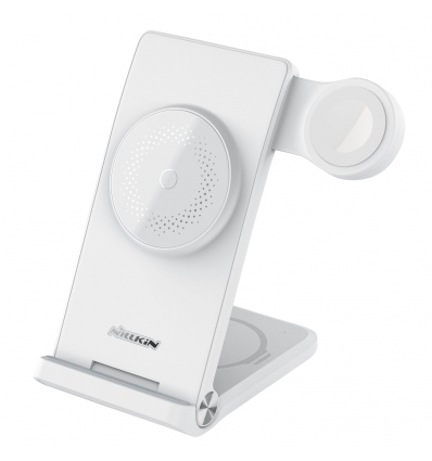 Nillkin PowerTrio 3v1 Bezdrátová Nabíječka MagSafe pro Apple Watch White (MFI)