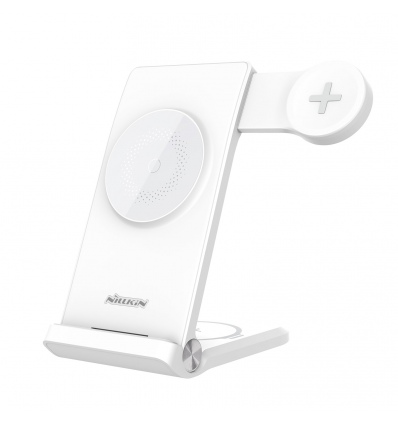 Nillkin PowerTrio 3v1 Bezdrátová Nabíječka MagSafe pro Samsung Watch White