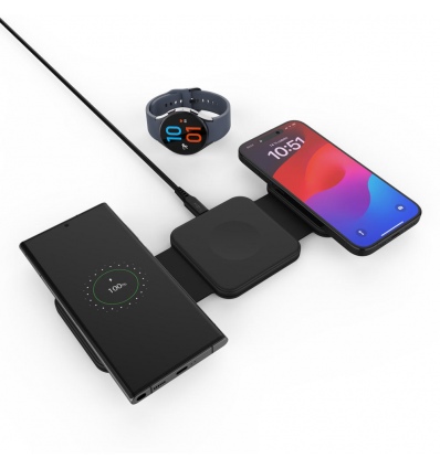 QI skládací nabíječka 3v1 FIXED Flex for Samsung
