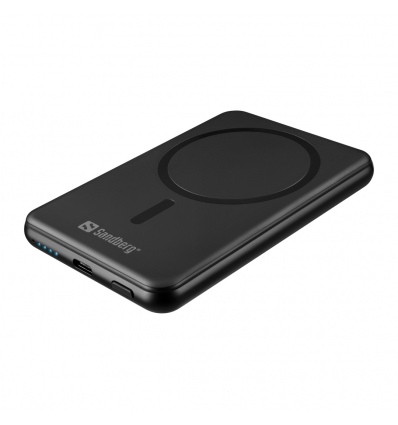 Sandberg SemiSolidState Magnet Powerbank 5000 mAh PD20W, magnetická powerbanka, černá