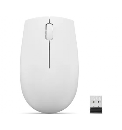 Lenovo 300 Wireless Compact/Kancelářská/Optická/1 000 DPI/Bezdrátová USB/Bílá