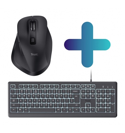 TRUST Primo Illuminated/Drátové USB-C/CZ/SK/Černá