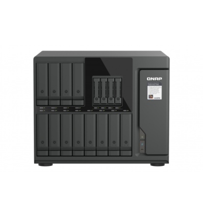 QNAP TVS-h1677AX-R5-16G (AMD Ryzen 5, ZFS, 16GB DDR5 RAM, 12x 3,5"+ 4x 2,5", 2x 2,5GbE, 2x 10GbE)